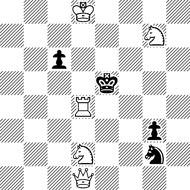 3K4/6N1/2p5/4k3/3R4/6p1/3N2n1/3Q4