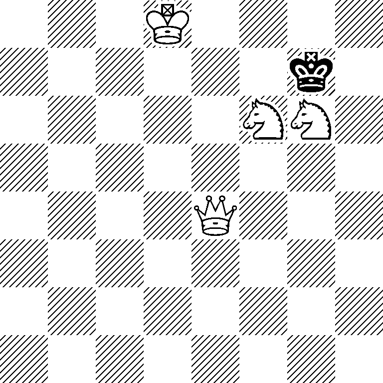 3K4/6k1/5NN1/8/4Q3/8/8/8