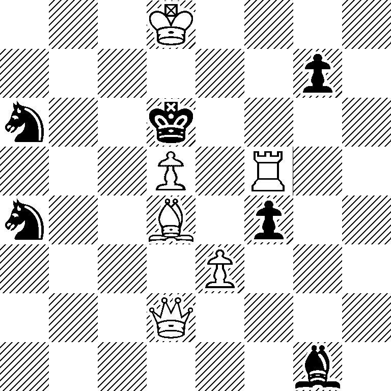 3K4/6p1/n2k4/3P1R2/n2B1p2/4P3/3Q4/6b1