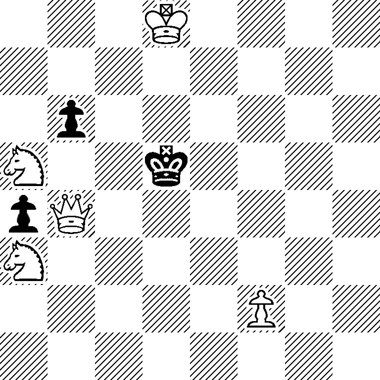 3K4/8/1p6/N2k4/pQ6/N7/5P2/8