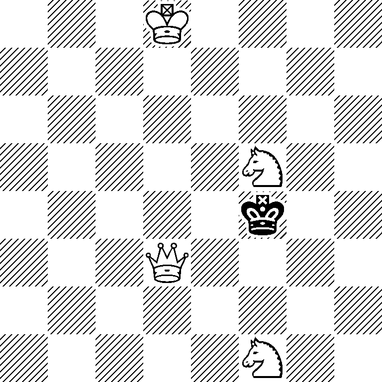 3K4/8/8/5N2/5k2/3Q4/8/5N2