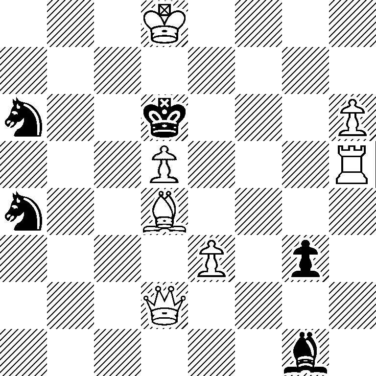 3K4/8/n2k3P/3P3R/n2B4/4P1p1/3Q4/6b1