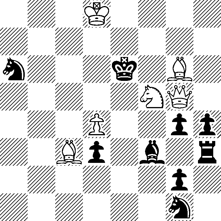 3K4/8/n3k1B1/5NQ1/3P2pp/2Bp1b1r/6p1/6n1