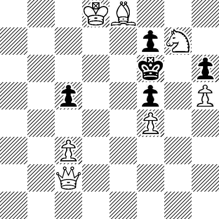 3KB3/5pN1/5k1p/2p2p1P/5P2/2P5/2Q5/8