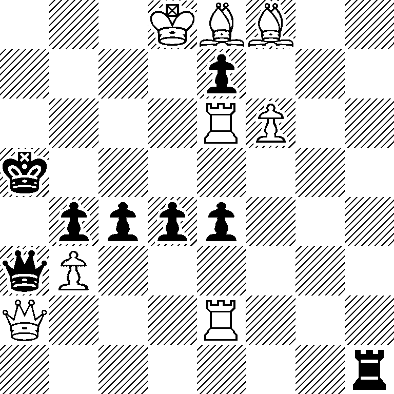 3KBB2/4p3/4RP2/k7/1pppp3/qP6/Q3R3/7r