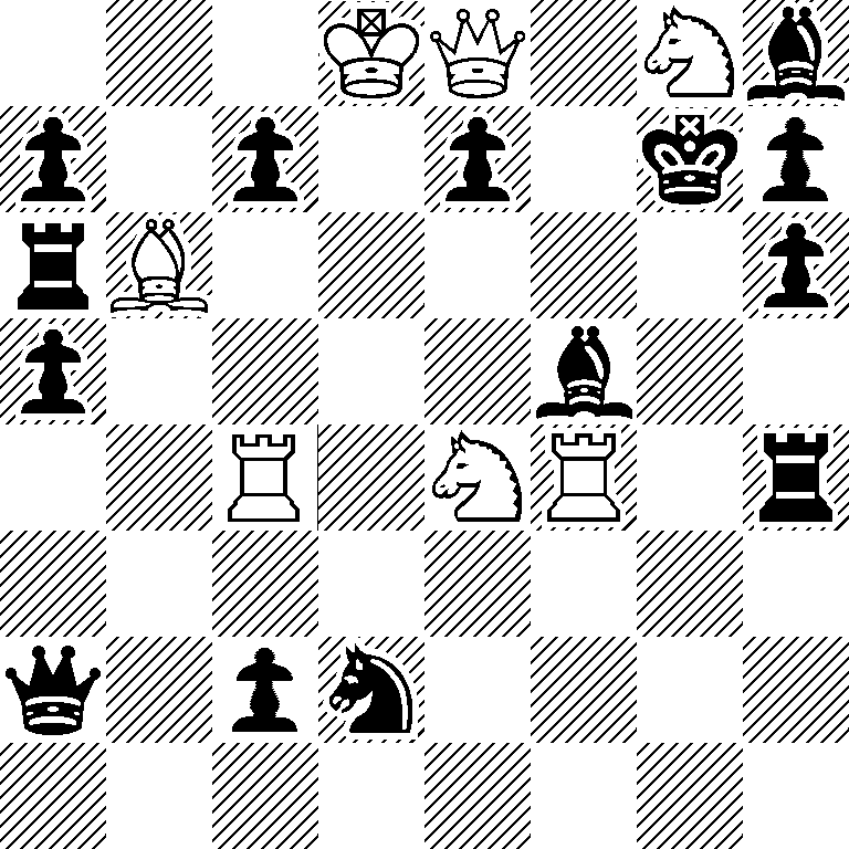 3KQ1Nb/p1p1p1kp/rB5p/p4b2/2R1NR1r/8/q1pn4/8