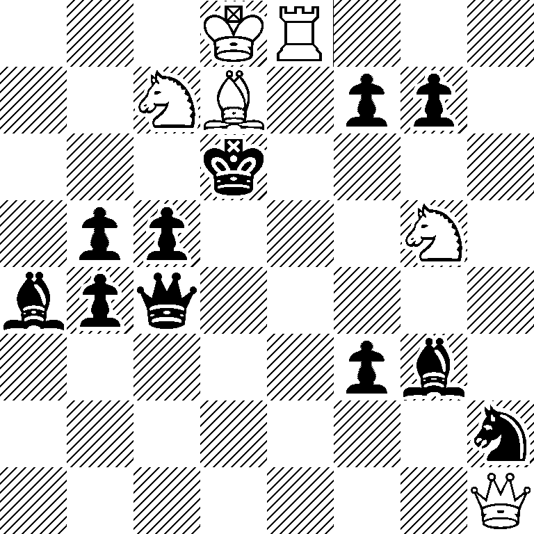 3KR3/2NB1pp1/3k4/1pp3N1/bpq5/5pb1/7n/7Q