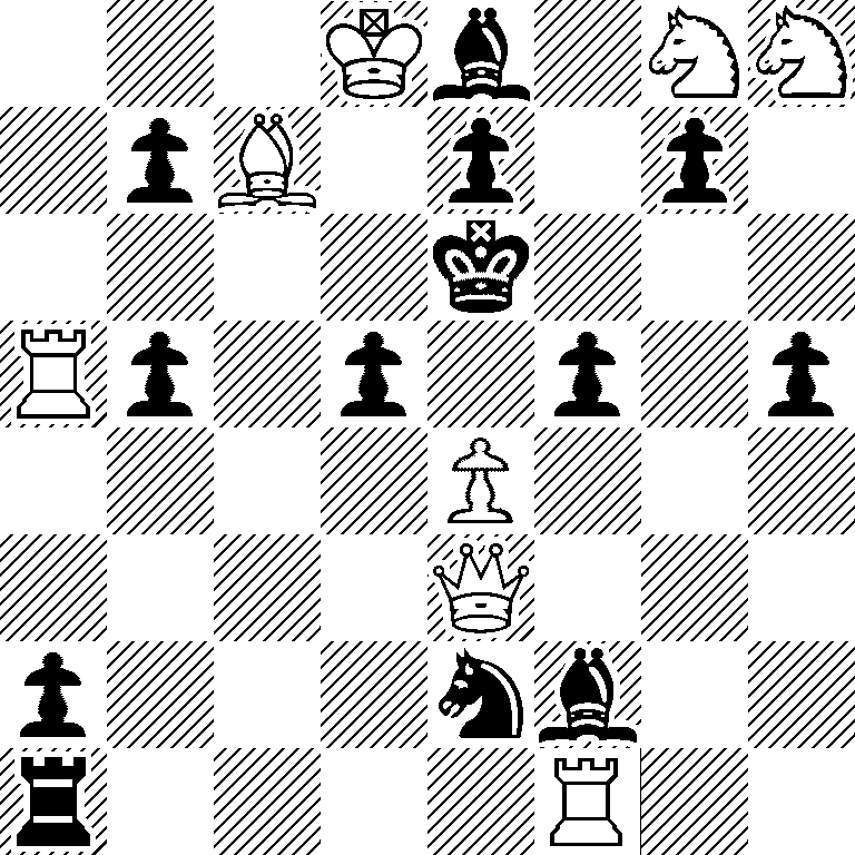 3Kb1NN/1pB1p1p1/4k3/Rp1p1p1p/4P3/4Q3/p3nb2/r4R2