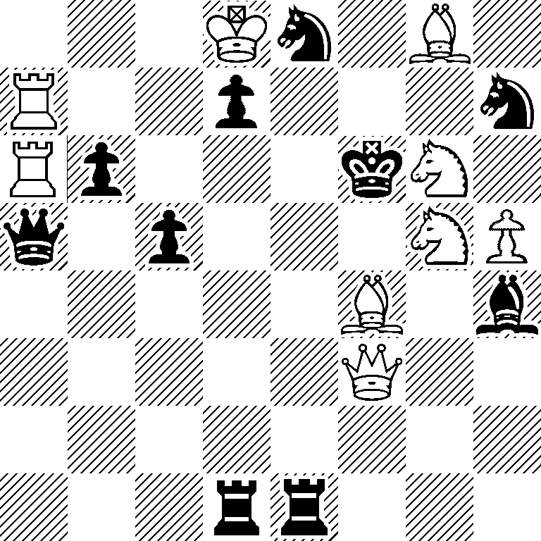 3Kn1B1/R2p3n/Rp3kN1/q1p3NP/5B1b/5Q2/8/3rr3