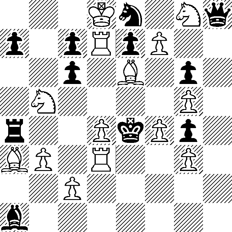 3Kn1Nq/p1pRpP2/2p1B1p1/1N4P1/r2PkPp1/BP1R2P1/2P5/b7