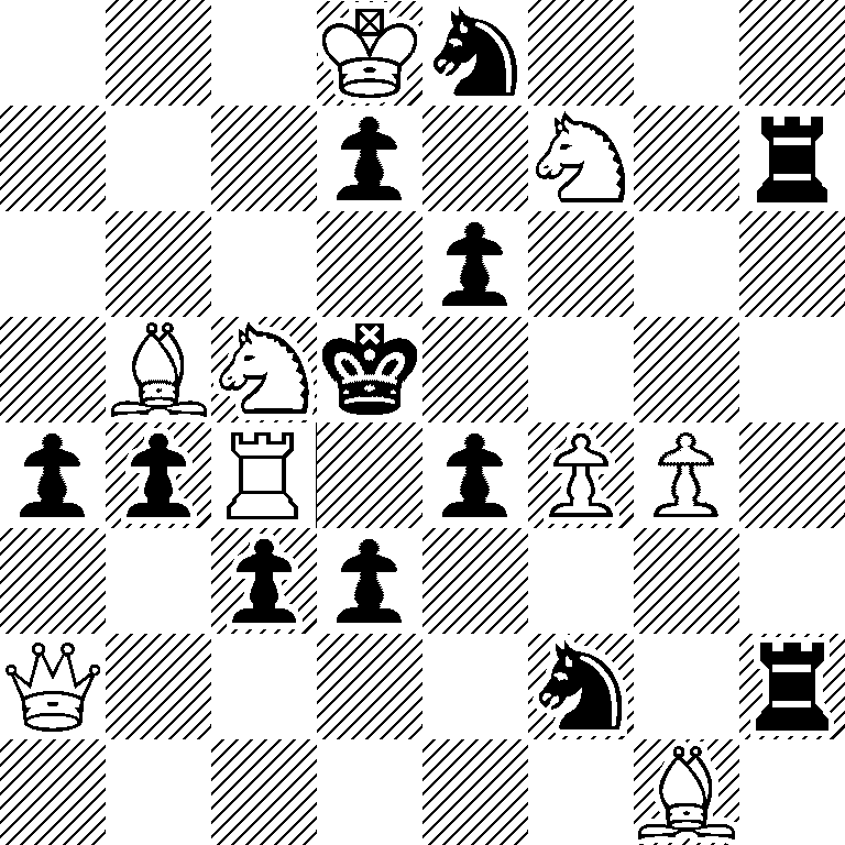 3Kn3/3p1N1r/4p3/1BNk4/ppR1pPP1/2pp4/Q4n1r/6B1