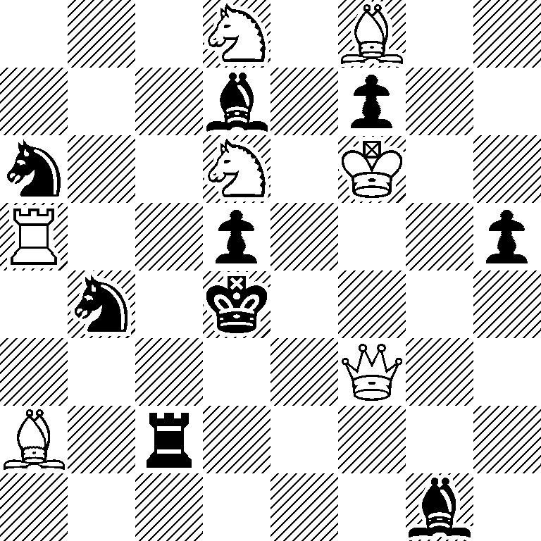 3N1B2/3b1p2/n2N1K2/R2p3p/1n1k4/5Q2/B1r5/6b1