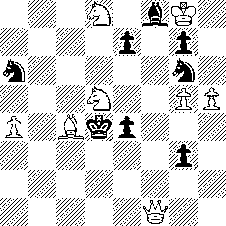 3N1bK1/4p1p1/n5n1/3N2PP/P1Bkp3/6p1/8/5Q2