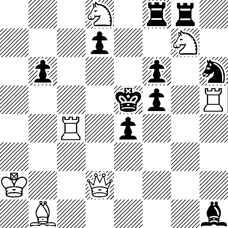 3N1rr1/3p2N1/1p3p1n/4kp1R/2R1p3/8/K2Q4/1B5b