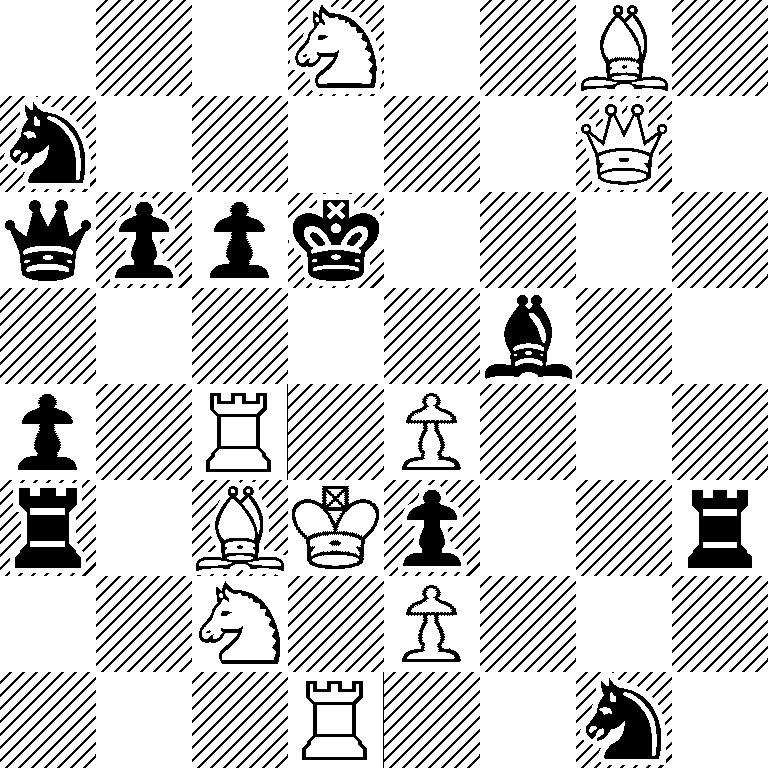 3N2B1/n5Q1/qppk4/5b2/p1R1P3/r1BKp2r/2N1P3/3R2n1
