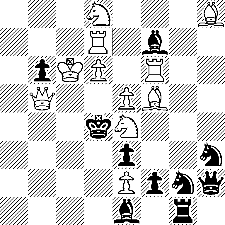 3N3B/3R1b2/1pKP1R2/1Q2PB2/3kN3/4p2n/4Ppnq/4b1r1