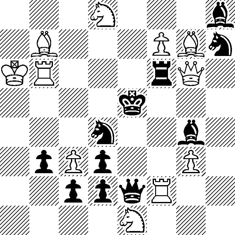 3N3b/1B3PBn/KR3rQ1/4k3/3n2b1/1pPp2P1/2ppqR2/4N3