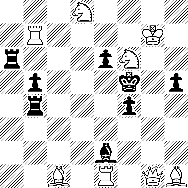 3N4/1R4K1/r3pN2/1p3k1p/1r3p2/8/4b3/2B1R1QB