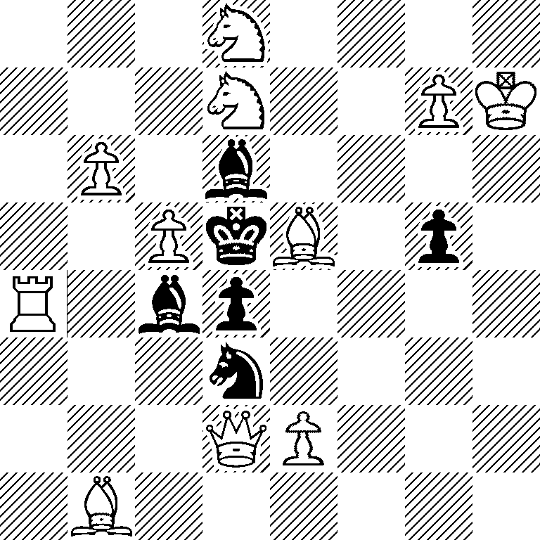 3N4/3N2PK/1P1b4/2PkB1p1/R1bp4/3n4/3QP3/1B6