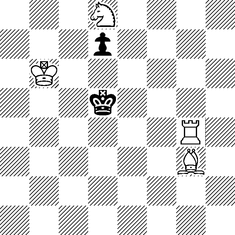 3N4/3p4/1K6/3k4/6R1/6B1/8/8