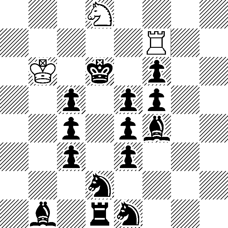 3N4/5R2/1K1k1p2/2p1pp2/2p1pb2/2p1p3/3n4/1b1rn3