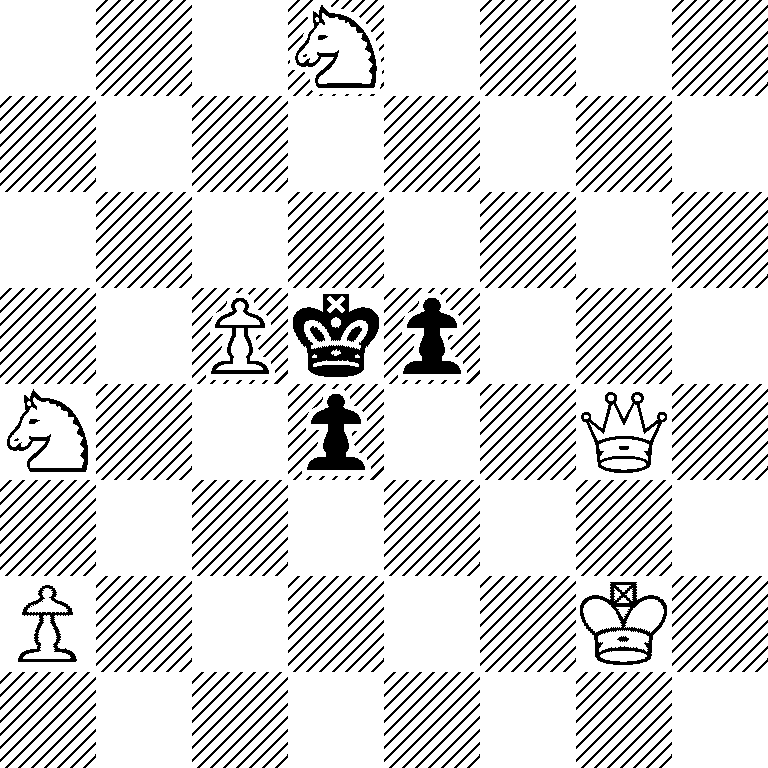 3N4/8/8/2Pkp3/N2p2Q1/8/P5K1/8