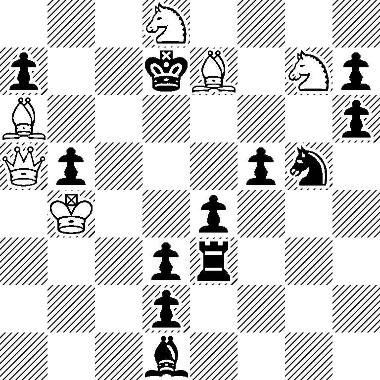 3N4/p2kB1Np/B6p/Qp3pn1/1K2p3/3pr3/3p4/3b4