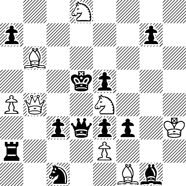 3N4/p5p1/1B6/3kp3/PQ2N3/2pqpp1K/r3P3/2n2Bb1