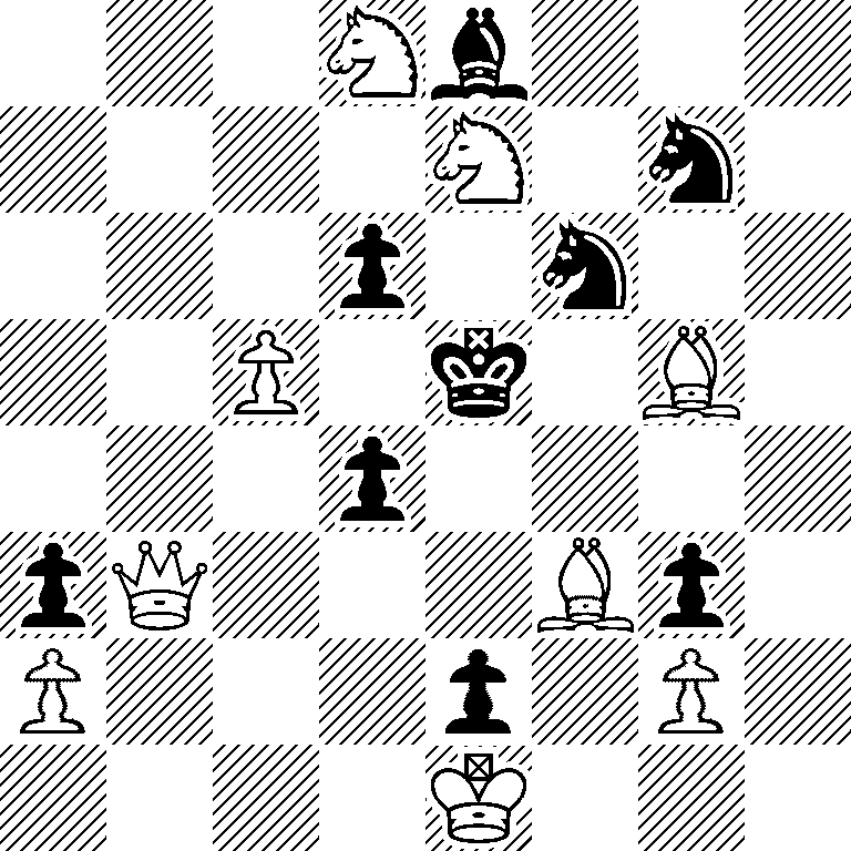 3Nb3/4N1n1/3p1n2/2P1k1B1/3p4/pQ3Bp1/P3p1P1/4K3
