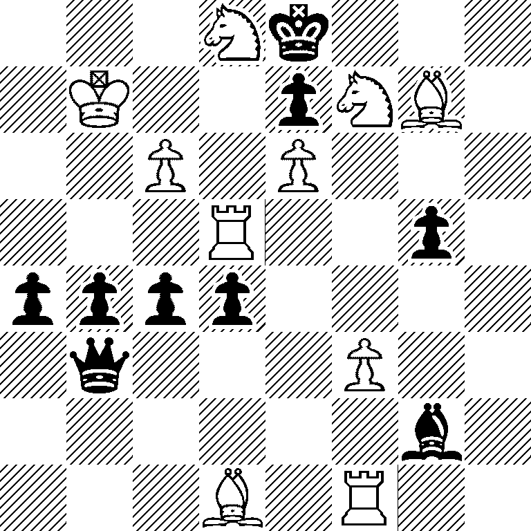 3Nk3/1K2pNB1/2P1P3/3R2p1/pppp4/1q3P2/6b1/3B1R2