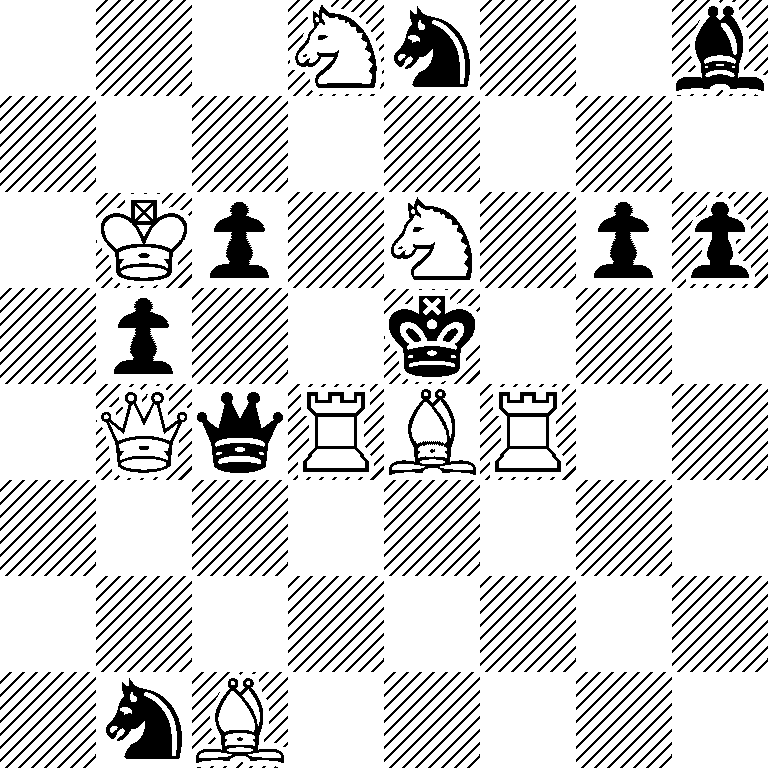 3Nn2b/8/1Kp1N1pp/1p2k3/1QqRBR2/8/8/1nB5