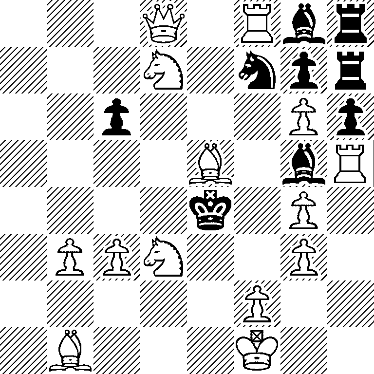 3Q1Rbr/3N1npr/2p3Pp/4B1bR/4k1P1/1PPN2P1/5P2/1B3K2