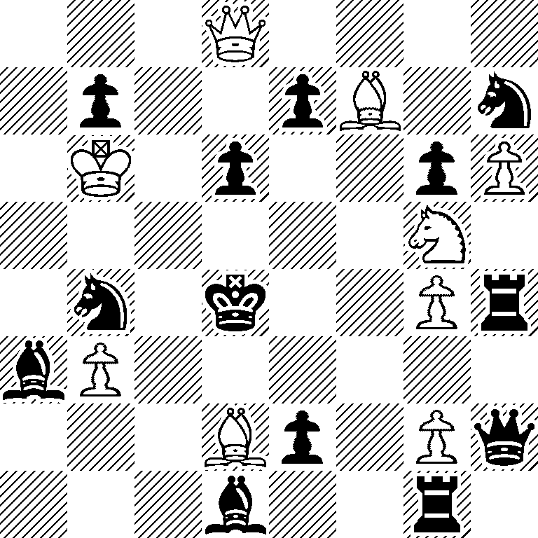 3Q4/1p2pB1n/1K1p2pP/6N1/1n1k2Pr/bP6/3Bp1Pq/3b2r1