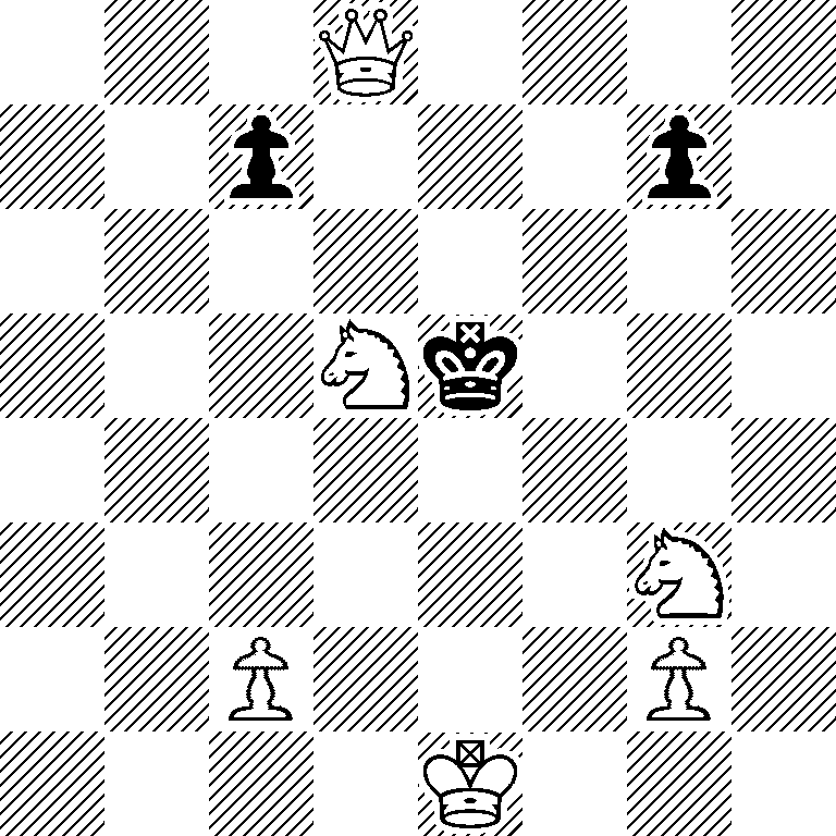 3Q4/2p3p1/8/3Nk3/8/6N1/2P3P1/4K3