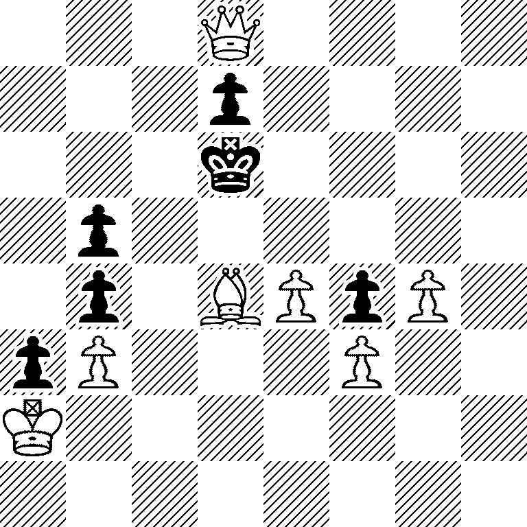 3Q4/3p4/3k4/1p6/1p1BPpP1/pP3P2/K7/8
