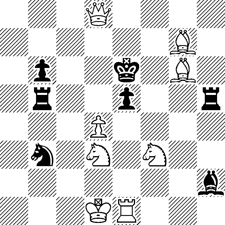 3Q4/6B1/1p2k1B1/1r2p2r/3P4/1n1N1N2/7b/3KR3