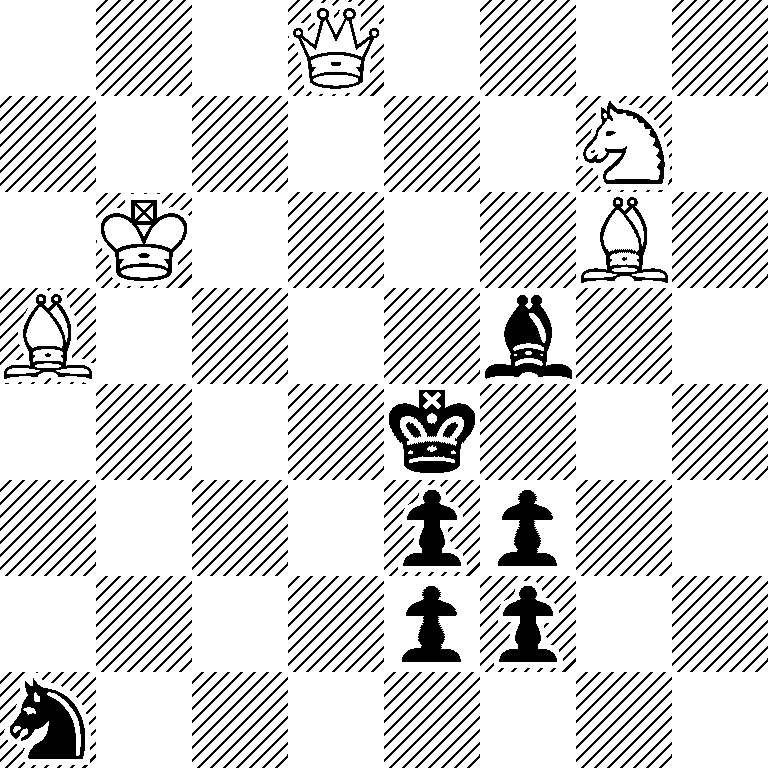 3Q4/6N1/1K4B1/B4b2/4k3/4pp2/4pp2/n7