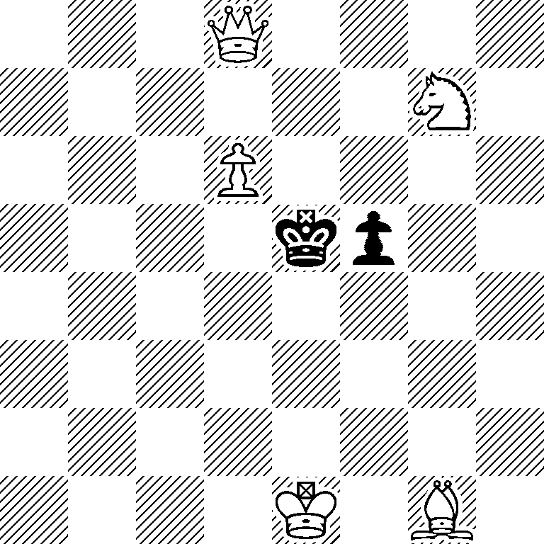 3Q4/6N1/3P4/4kp2/8/8/8/4K1B1