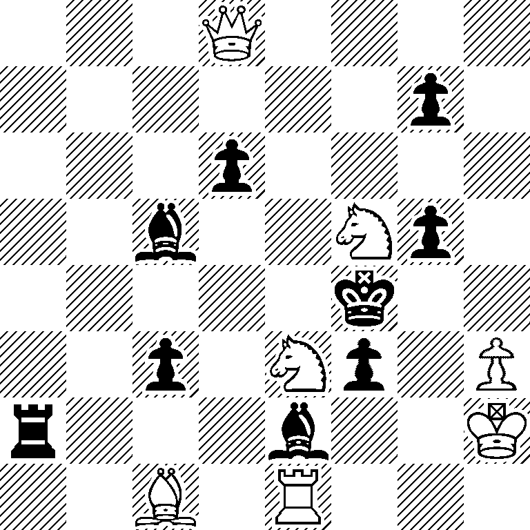 3Q4/6p1/3p4/2b2Np1/5k2/2p1Np1P/r3b2K/2B1R3