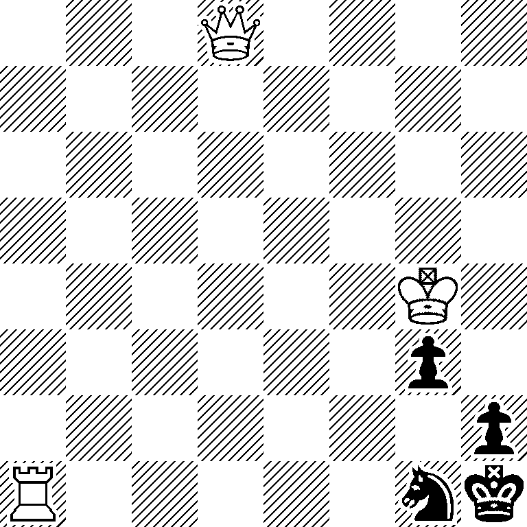3Q4/8/8/8/6K1/6p1/7p/R5nk