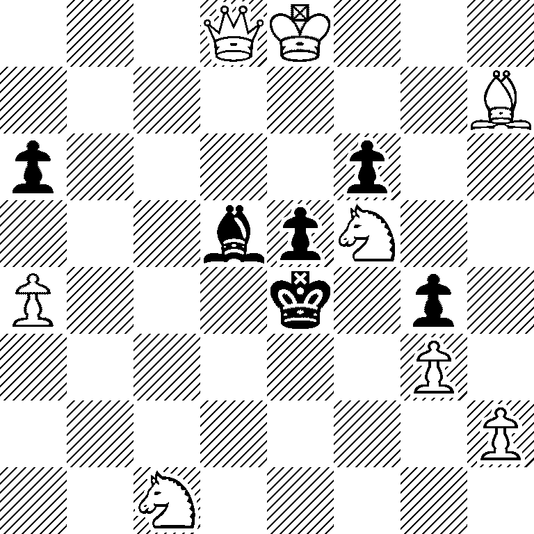 3QK3/7B/p4p2/3bpN2/P3k1p1/6P1/7P/2N5