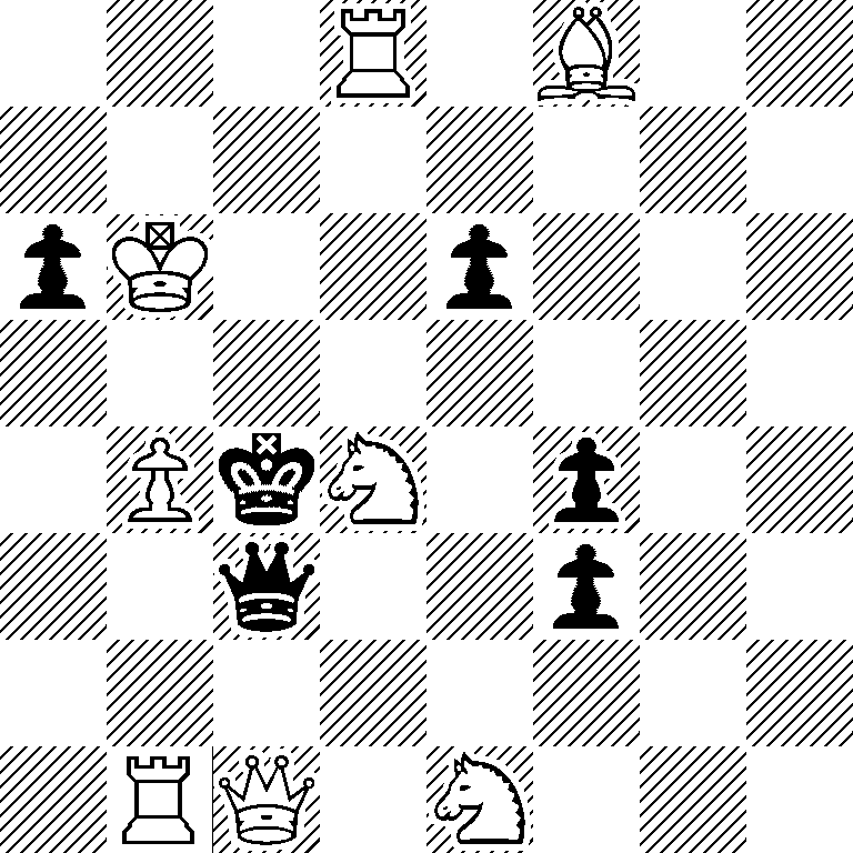 3R1B2/8/pK2p3/8/1PkN1p2/2q2p2/8/1RQ1N3