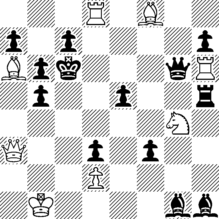 3R1B2/p1p4p/Bpk3qR/1p2p2r/6N1/Q2p1p2/3P4/1K4bb