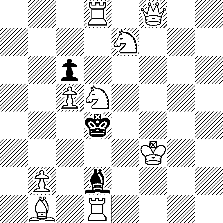 3R1Q2/4N3/2p5/2PN4/3k4/5K2/1P1b4/1B1R4