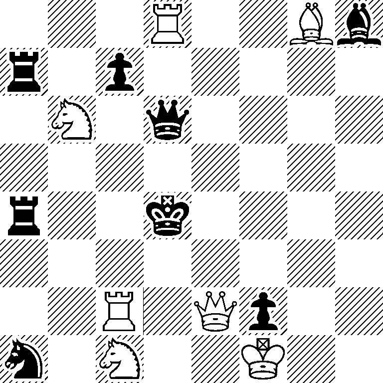 3R2Bb/r1p5/1N1q4/8/r2k4/8/2R1Qp2/n1N2K2