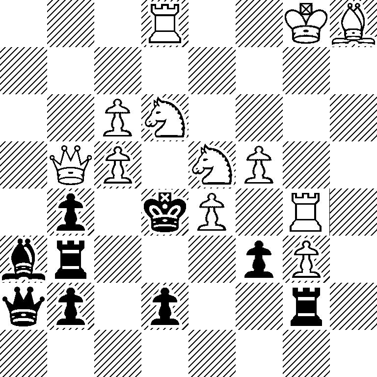 3R2KB/8/2PN4/1QP1NP2/1p1kP1R1/br3pP1/qp1p2r1/8