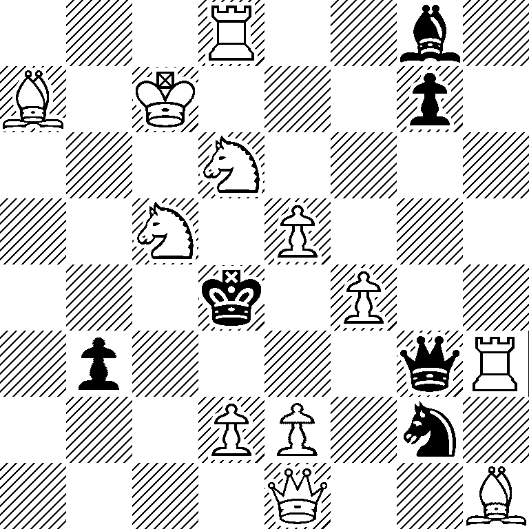 3R2b1/B1K3p1/3N4/2N1P3/3k1P2/1p4qR/3PP1n1/4Q2B