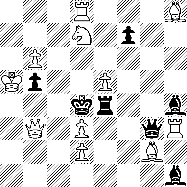 3R3B/3N1p2/1P6/Kp2P3/3kr2b/1Q1P2qR/3P2B1/7b