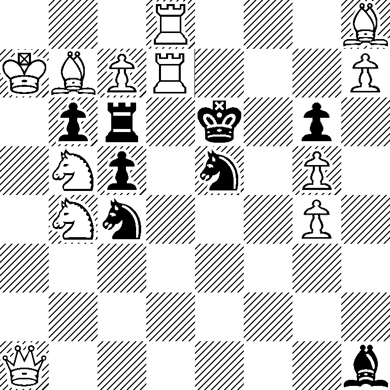 3R3B/KBPR3P/1pr1k1p1/1Np1n1P1/1Nn3P1/8/8/Q6b