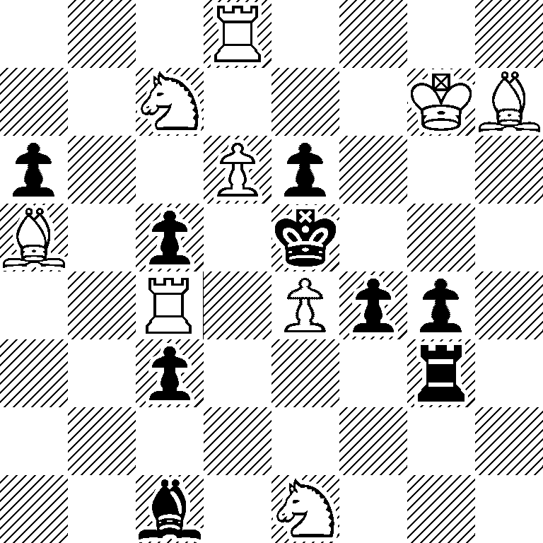 3R4/2N3KB/p2Pp3/B1p1k3/2R1Ppp1/2p3r1/8/2b1N3